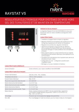 Régulateur électronique pour systèmes de mise hors gel des tuyauteries | RAYSTAT V5