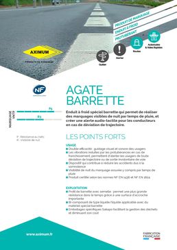Enduit froid pour marquage routier de nuit | AGATE BARRETTE
