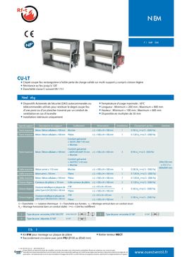Clapet coupe-feu rectangulaire à faible perte de charge, résistance au feu jusqu’à 120' | CU-LT
