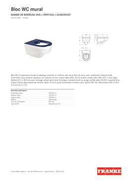 Bloc WC à suspension murale en plastique | VR99-036